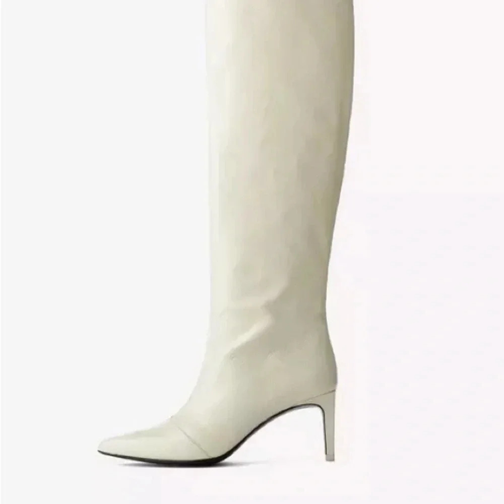 RAG & BONE BEHA KNEE HIGH WHITE CRINKLE 7 - Picture 5 of 9